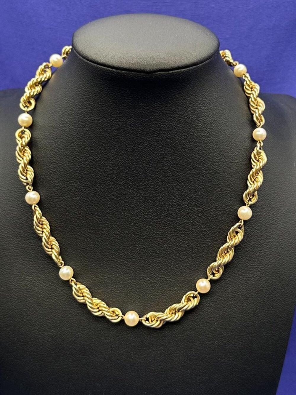 VTG Winard 12K Gold Filled Floating Pearl Rope Chain Necklace